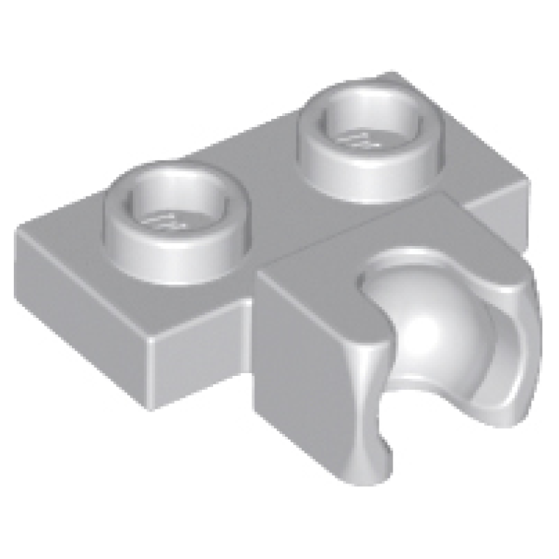 Plaat, Aangepast 1x2 met kogelvat aan zijkant Light Bluish Gray